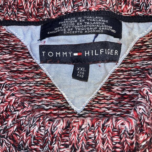 Vintage 90s Tommy Hilfiger Big H Pullover Knit Sweater – Men's XXL - Picture 3 of 5